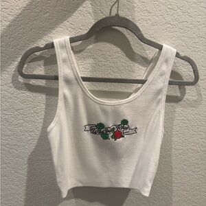 Forever 21 Embroidered Cropped Tank Top